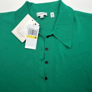 A.L.C. Taylor Stretch Cotton Button-Front Top M